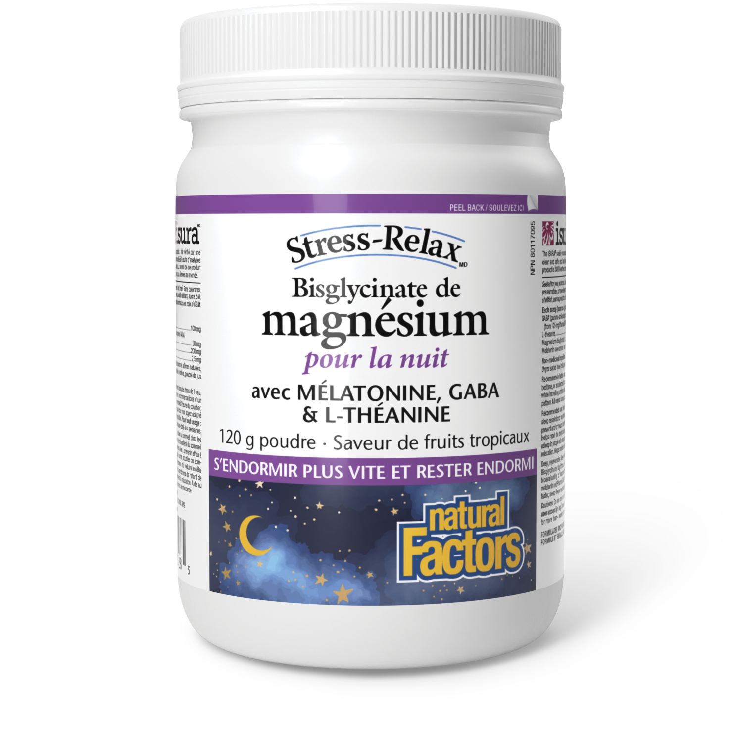 Bisglycinate de magnésium pour la nuit Stress-Relax, Natural Factors|v|image|3528