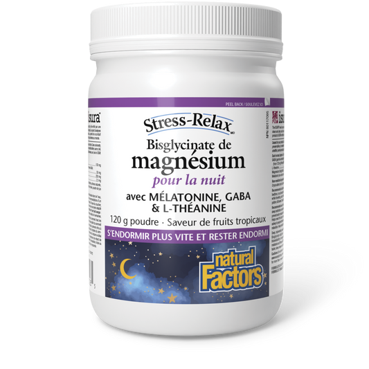 Bisglycinate de magnésium pour la nuit Stress-Relax, Natural Factors|v|image|3528