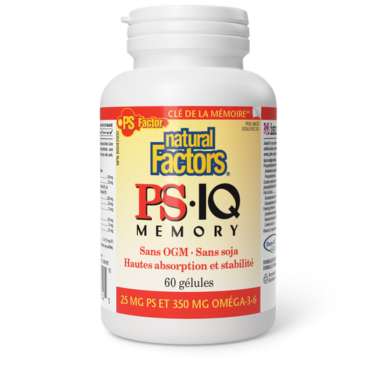 PS•IQ Memory 25 mg PS et 350 mg oméga-3-6, Natural Factors|v|image|2614