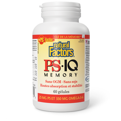 PS•IQ Memory 25 mg PS et 350 mg oméga-3-6, Natural Factors|v|image|2614