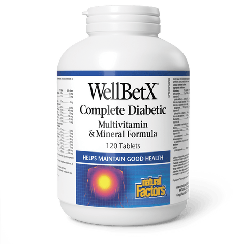 WellBetX Complete Diabetic Multivitamin & Mineral Formula, Natural Factors|v|image|3555