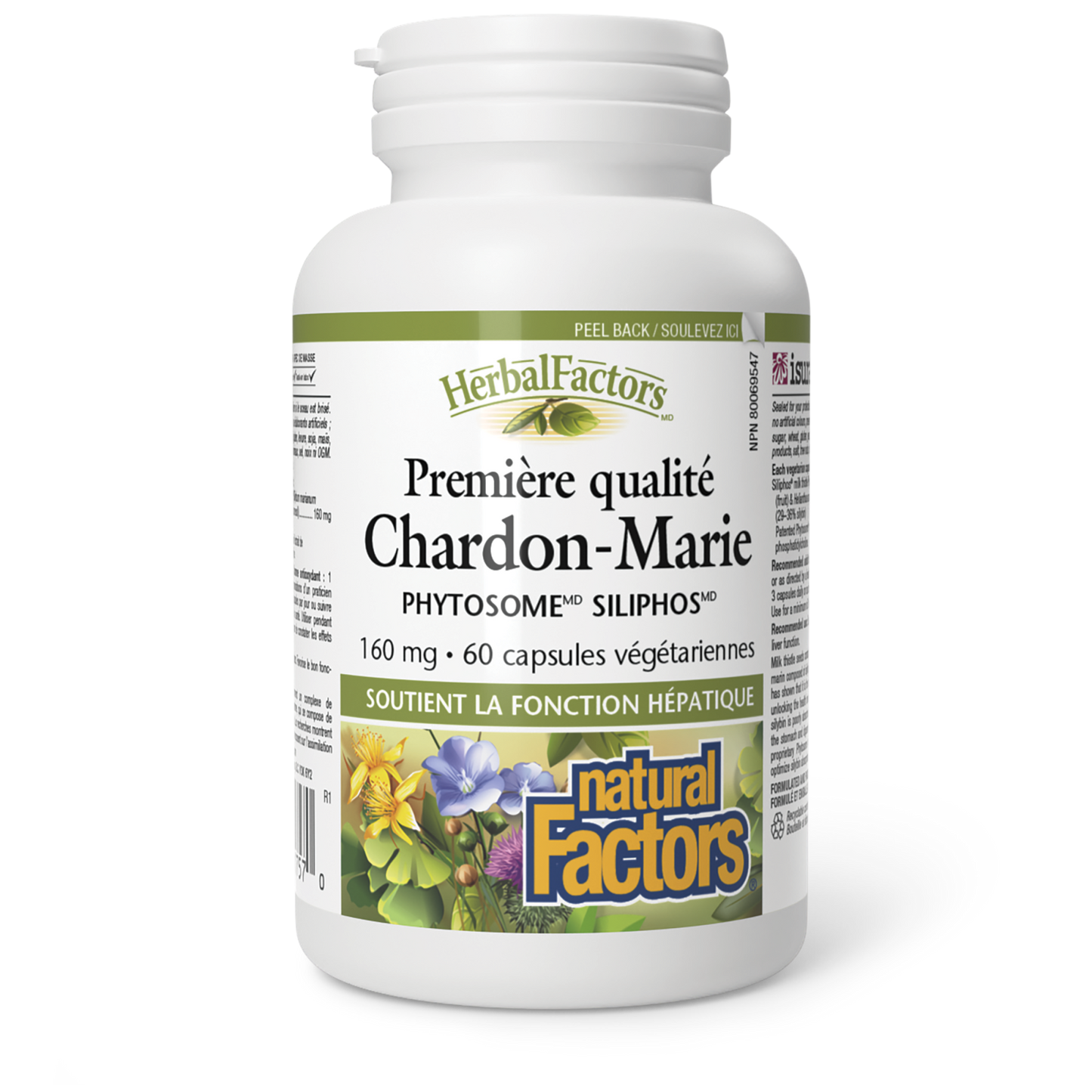Chardon-Marie Phytosome Siliphos Première qualité 160 mg, HerbalFactors, Natural Factors|v|image|1757