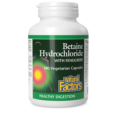 Betaine Hydrochloride with Fenugreek, Natural Factors|v|image|1721