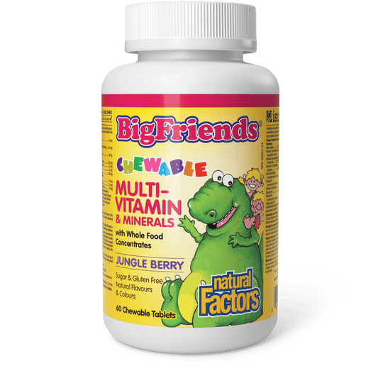 Chewable Multivitamin & Minerals with Whole Food Concentrates, Jungle Berry, Big Friends, Natural Factors|v|image|1549