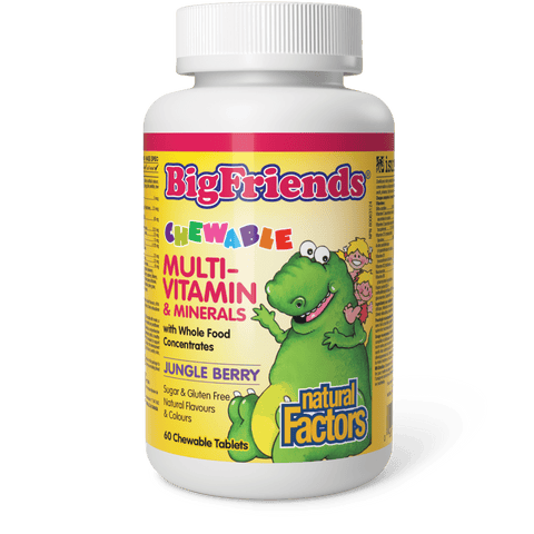 Chewable Multivitamin & Minerals with Whole Food Concentrates, Jungle Berry, Big Friends, Natural Factors|v|image|1549