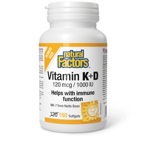 Vitamin K+D 120 mcg/1000 IU, Natural Factors|v|image|8000