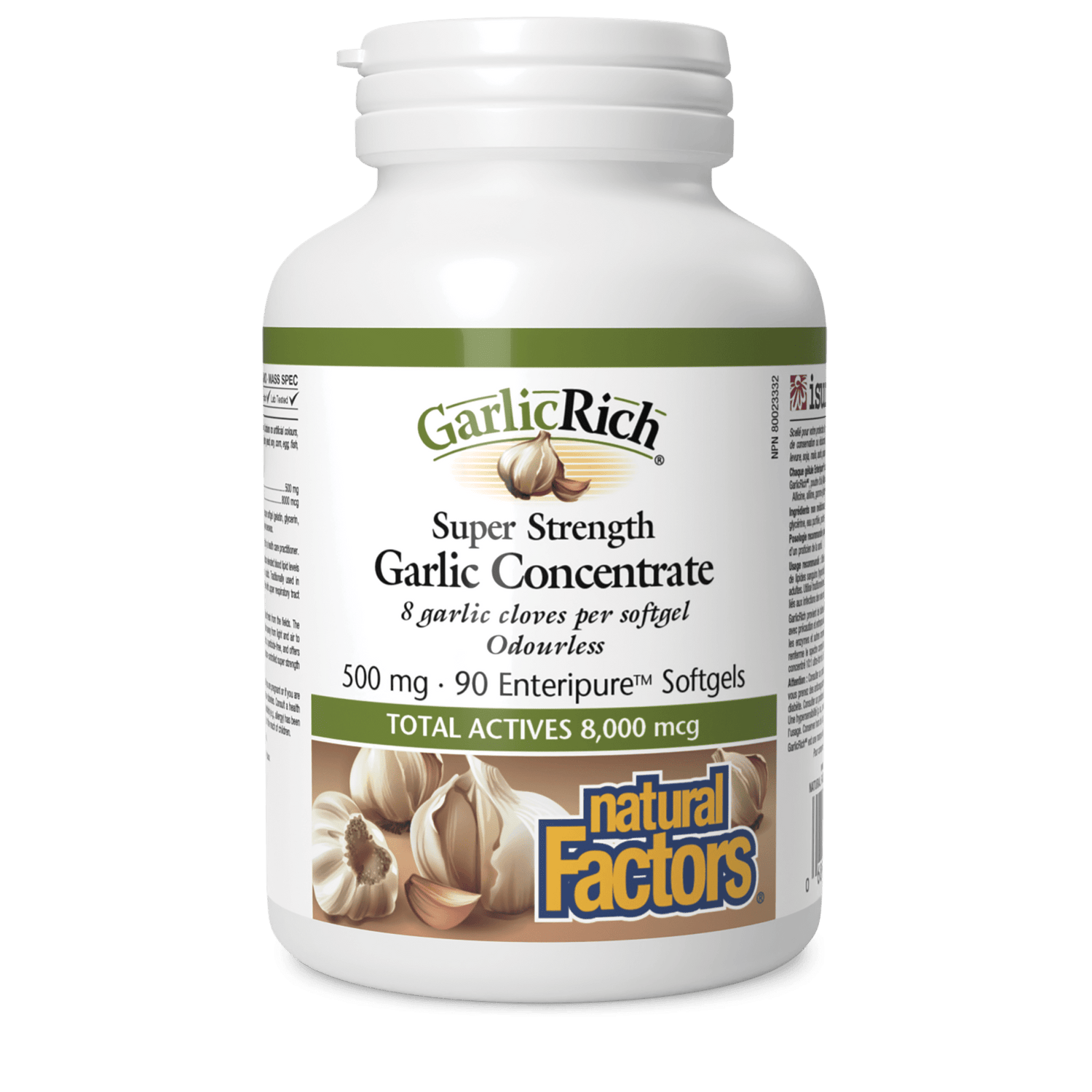 GarlicRich Super Strength Garlic Concentrate 500 mg, Natural Factors|v|image|2332