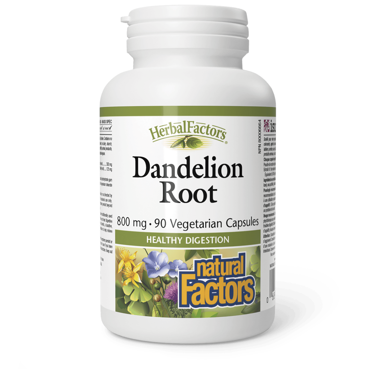 Dandelion Root 800 mg, HerbalFactors, Natural Factors|v|image|4501