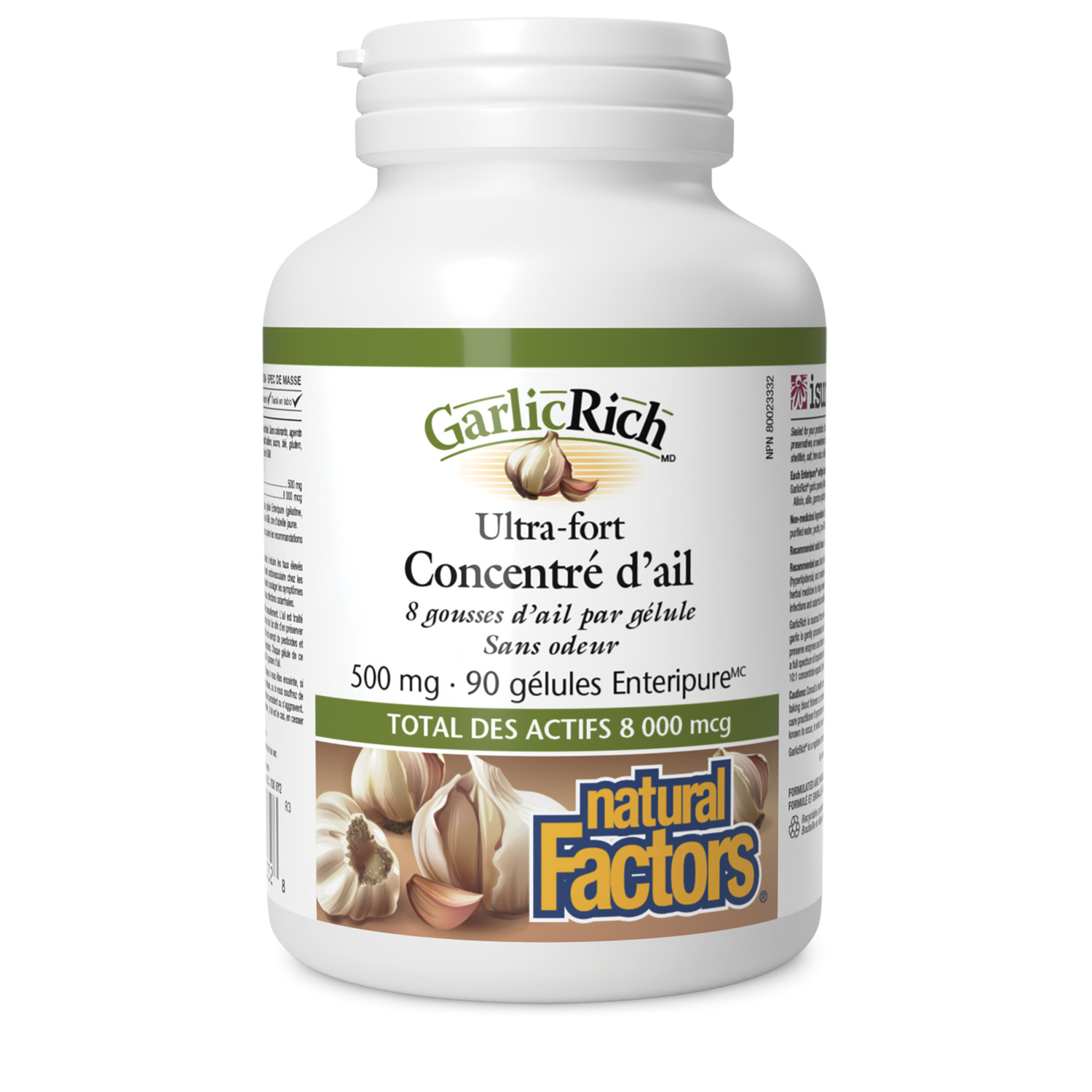 GarlicRich Ultra-fort Concentré d’ail 500 mg, Natural Factors|v|image|2332