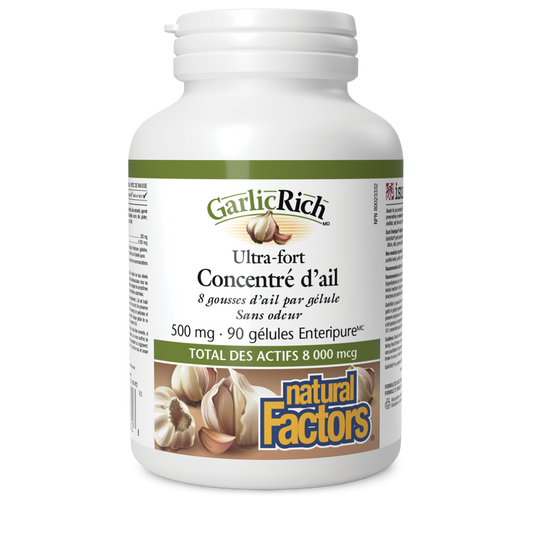GarlicRich Ultra-fort Concentré d’ail 500 mg, Natural Factors|v|image|2332