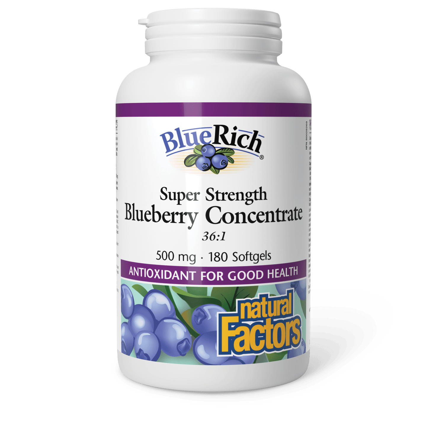 BlueRich Super Strength Blueberry Concentrate 500 mg, Natural Factors|v|image|4517