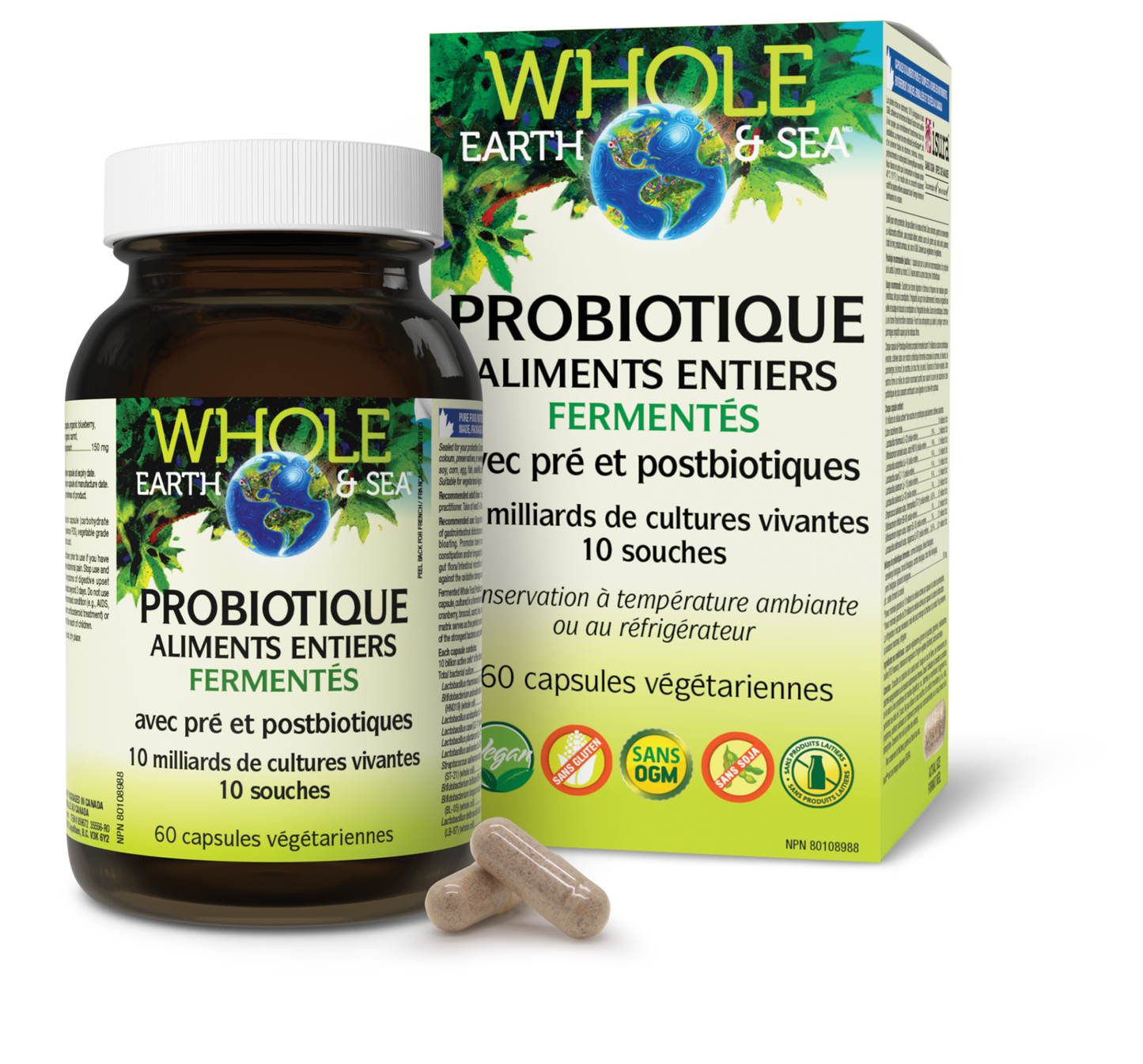 Probiotique Aliments entiers fermentés 10 milliards de cellules actives, Whole Earth & Sea, Whole Earth & Sea®|v|image|35556