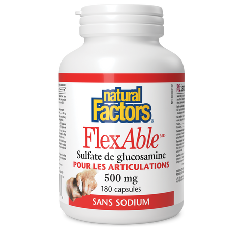 FlexAble Sulfate de glucosamine 500 mg, Natural Factors|v|image|2659