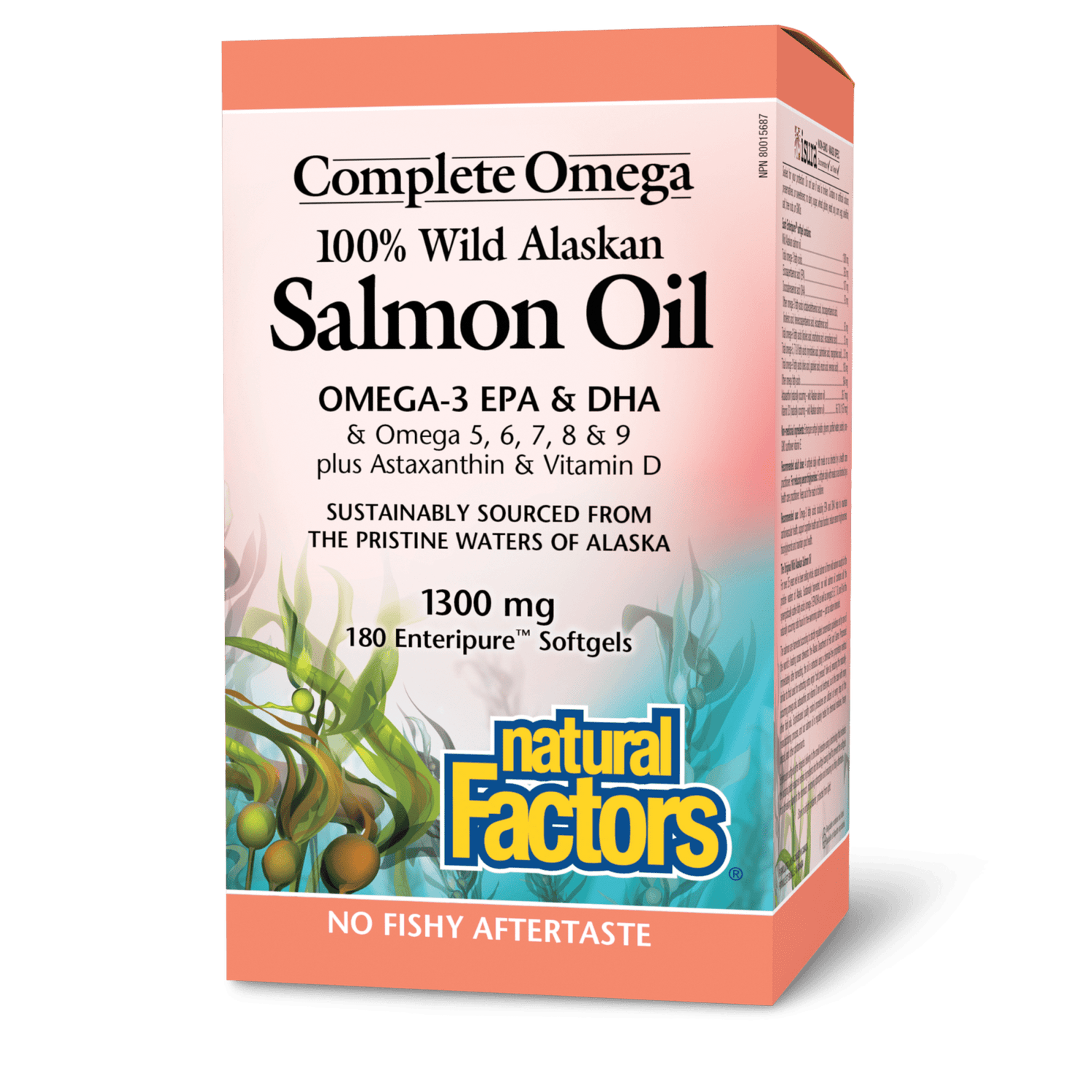100% Wild Alaskan Salmon Oil 1300 mg, Complete Omega, Natural Factors|v|image|2266