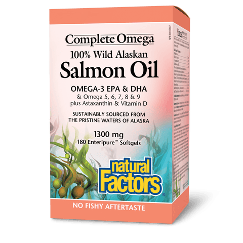 100% Wild Alaskan Salmon Oil 1300 mg, Complete Omega, Natural Factors|v|image|2266