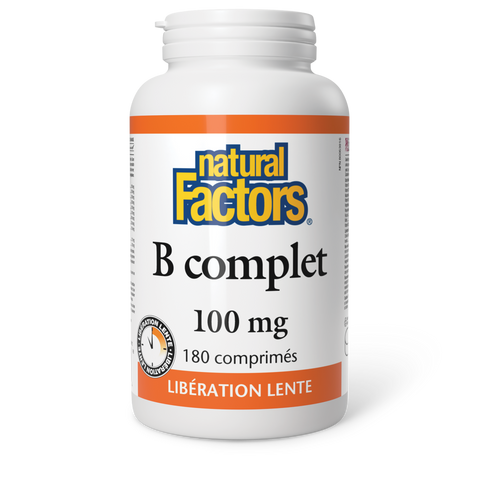 B complet Libération lente 100 mg, Natural Factors|v|image|1142
