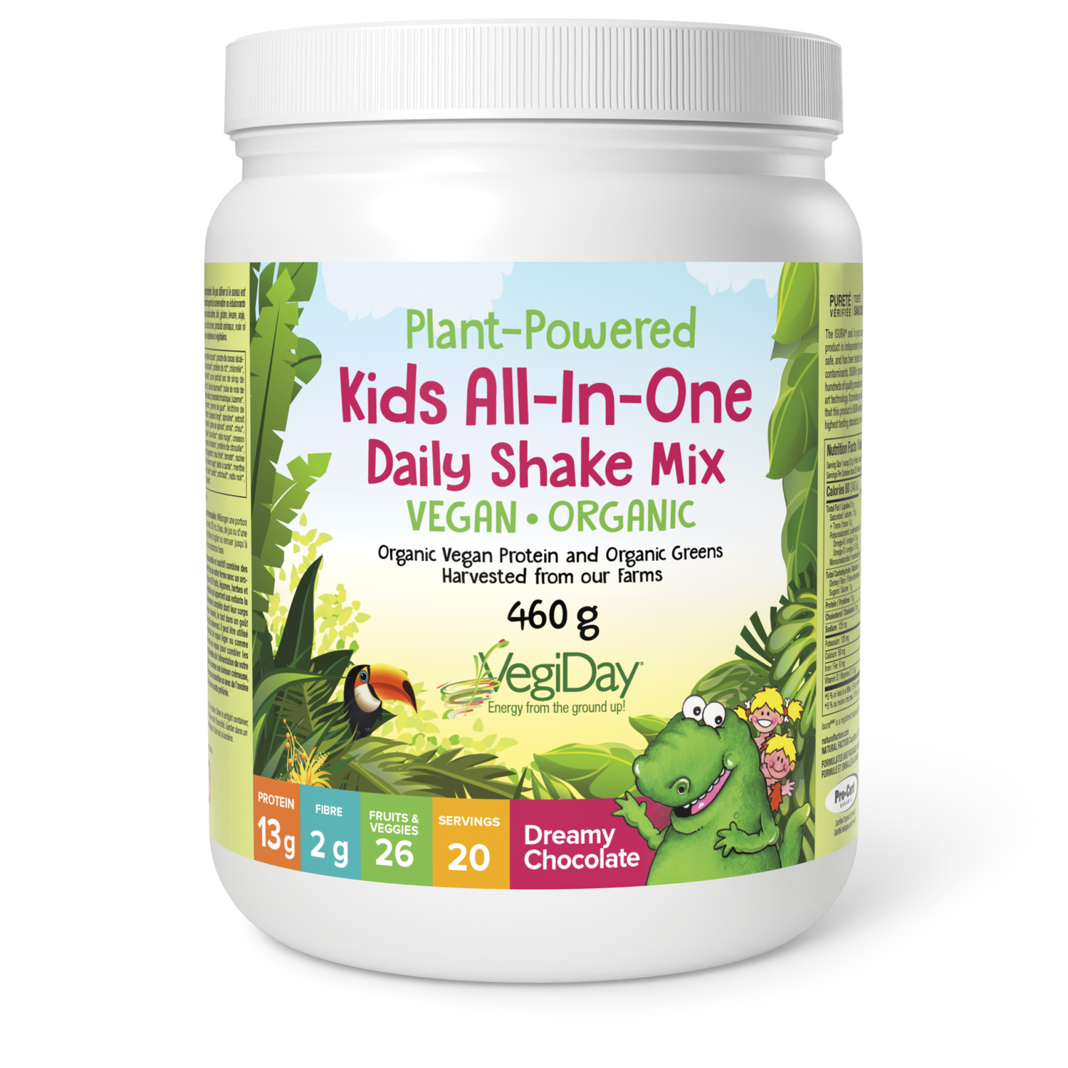 Kids All-In-One Daily Shake Mix, Dreamy Chocolate, Natural Factors|v|image|2971